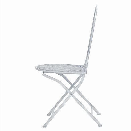 3 Piece Bistro Set Steel Greyish