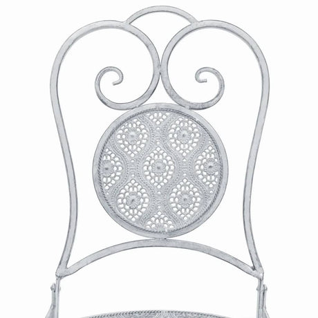 3 Piece Bistro Set Steel Greyish