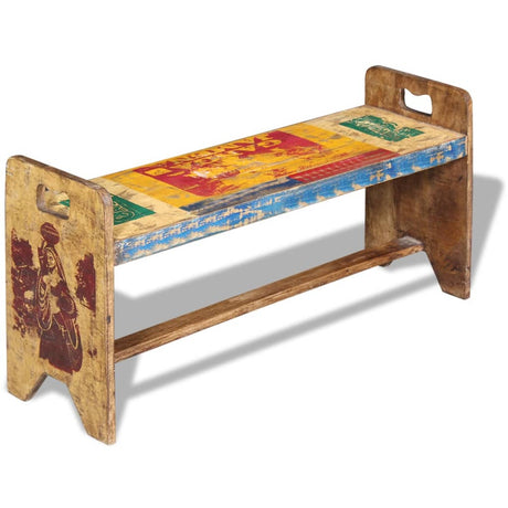 Cola Bench Solid Reclaimed Wood 100X30X50 Cm