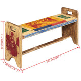 Cola Bench Solid Reclaimed Wood 100X30X50 Cm