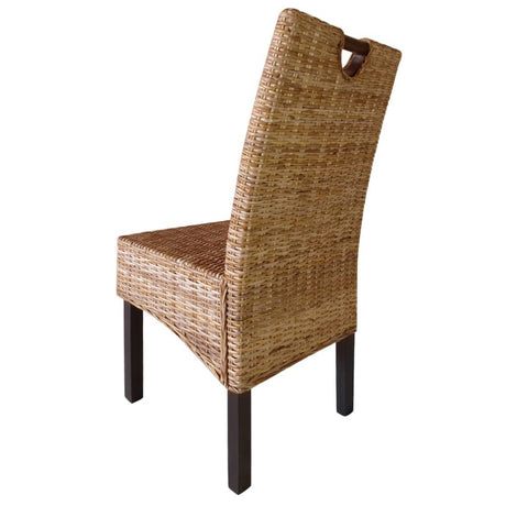 Dining Chair 2 Pcs Kubu Rattan Mango Wood