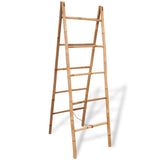 Double Towel Ladder With 5 Rungs Bamboo 50X160 Cm