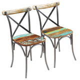 Cross Chairs 4 Pcs White Solid Mango Wood