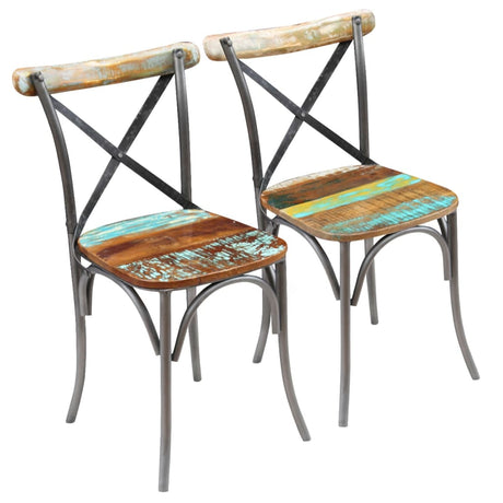 Cross Chairs 4 Pcs White Solid Mango Wood
