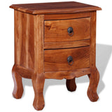 Nightstand With Drawers Solid Acacia Wood