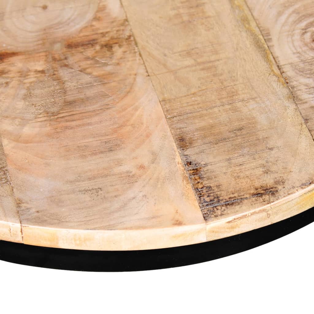 Two Piece Coffee Table Set Rough Mango Wood Round 40 Cm/50 Cm