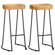 Bar Stools 2 Pcs Solid Mango Wood