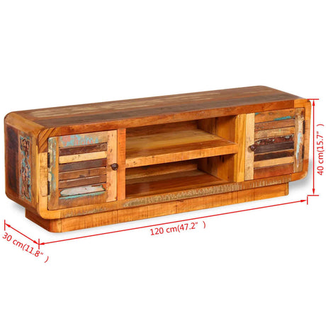Tv Cabinet Solid Reclaimed Wood 120X30X40 Cm