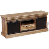 Tv Cabinet With 2 Sliding Doors Solid Mango Wood 110X30X45 Cm