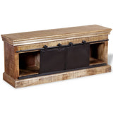 Tv Cabinet With 2 Sliding Doors Solid Mango Wood 110X30X45 Cm