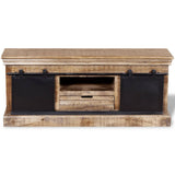Tv Cabinet With 2 Sliding Doors Solid Mango Wood 110X30X45 Cm