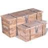 Two Piece Storage Chest Set Acacia Wood