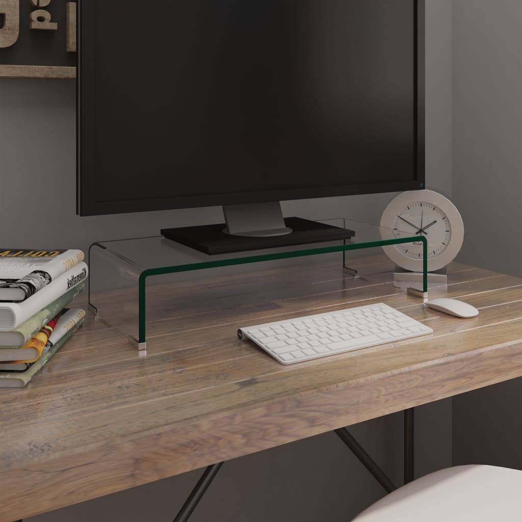 Tv Stand/Monitor Riser Glass Clear