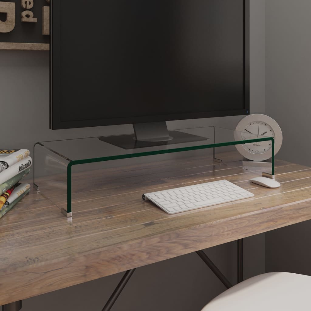 Tv Stand/Monitor Riser Glass Clear