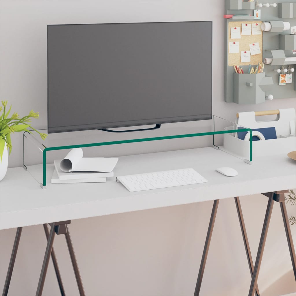 Tv Stand/Monitor Riser Glass Clear