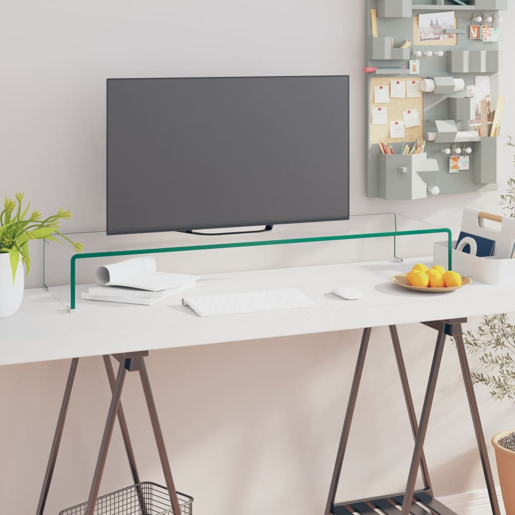 Tv Stand/Monitor Riser Glass Clear