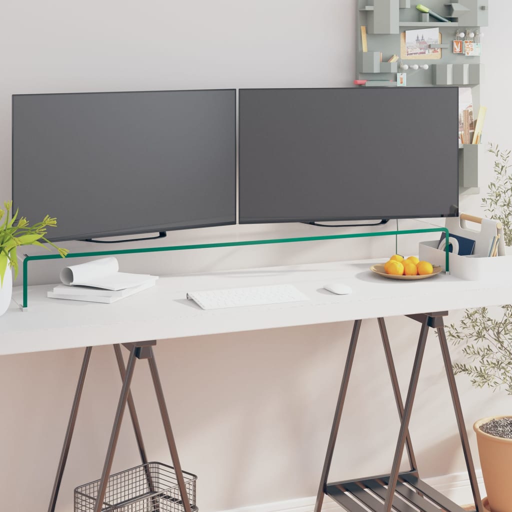 Tv Stand/Monitor Riser Glass Clear