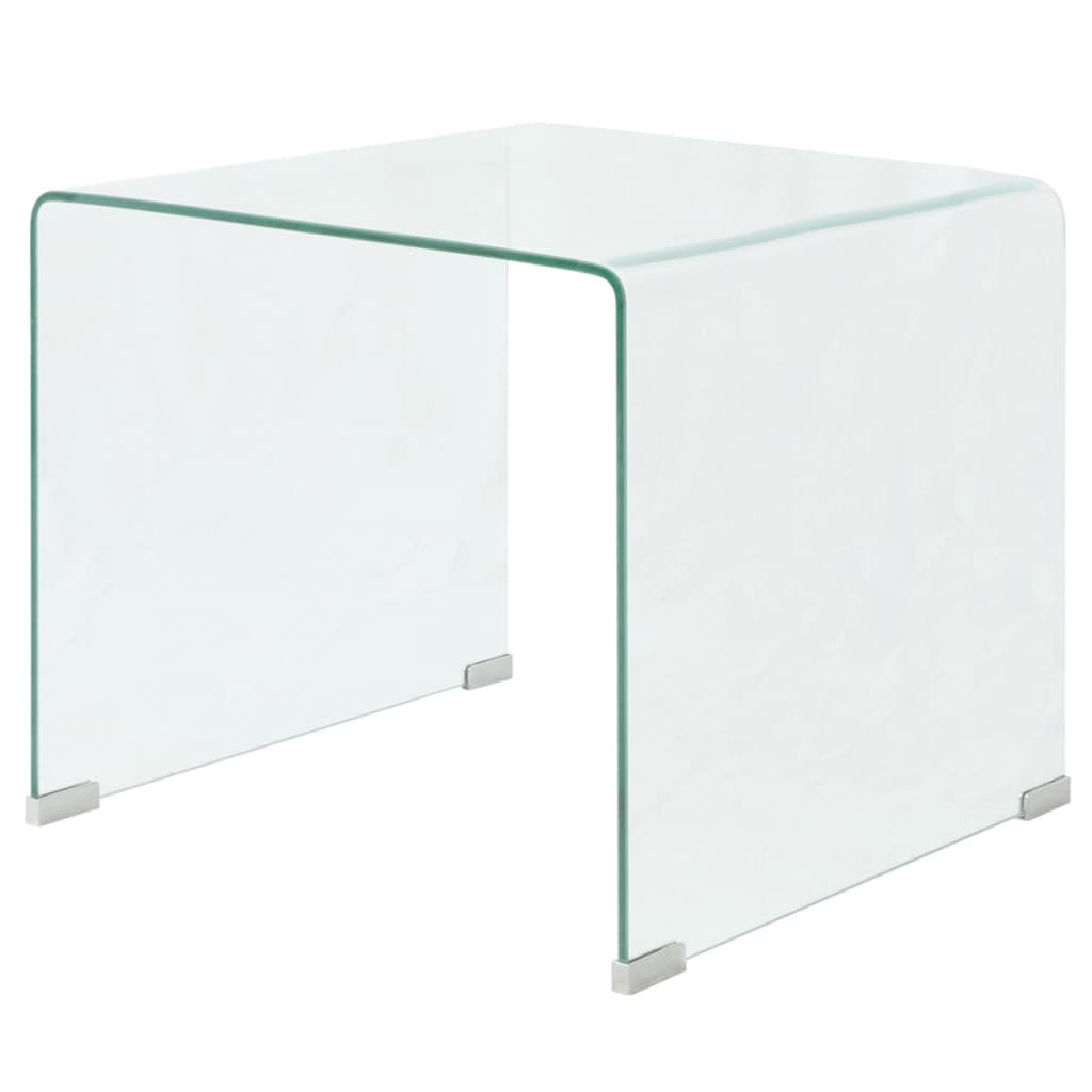 Coffee Table Tempered Glass 49.5X50X45 Cm Clear