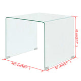 Coffee Table Tempered Glass 49.5X50X45 Cm Clear