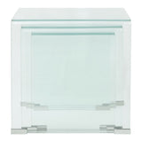 Three Piece Nesting Table Set Tempered Glass Clear