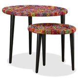 Coffee Table Set 2 Pieces Chindi Weave Details
