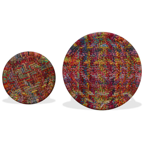 Coffee Table Set 2 Pieces Chindi Weave Details