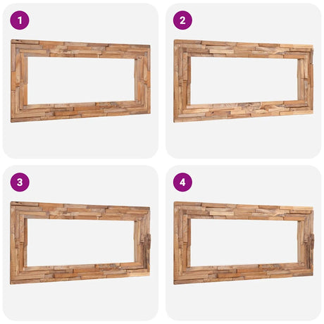 Decorative Mirror Teak Rectangular