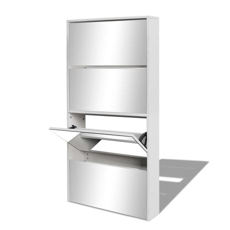 Shoe Cabinet 4-Layer Mirror 63X17X134 Cm