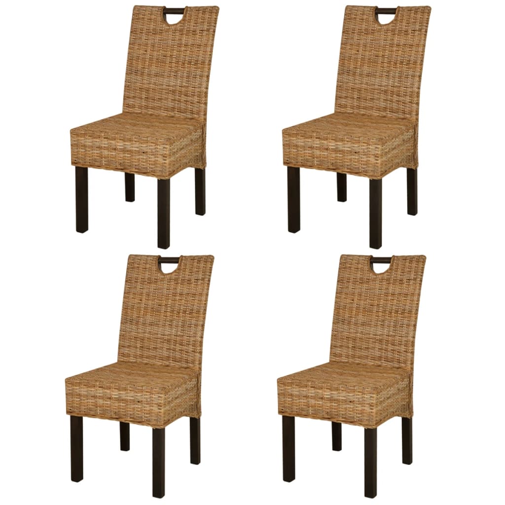 Dining Chair 2 Pcs Kubu Rattan Mango Wood