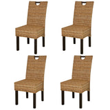 Dining Chair 2 Pcs Kubu Rattan Mango Wood