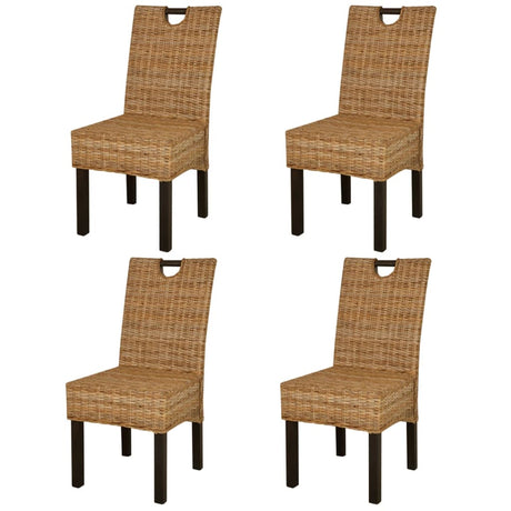 Dining Chair 2 Pcs Kubu Rattan Mango Wood
