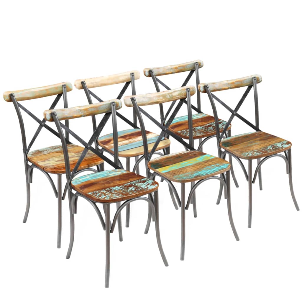 Cross Chairs 4 Pcs White Solid Mango Wood