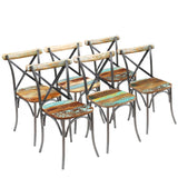 Cross Chairs 4 Pcs White Solid Mango Wood