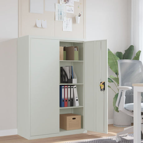 Office Cabinet With 2 Doors Grey 90 Cm Steel