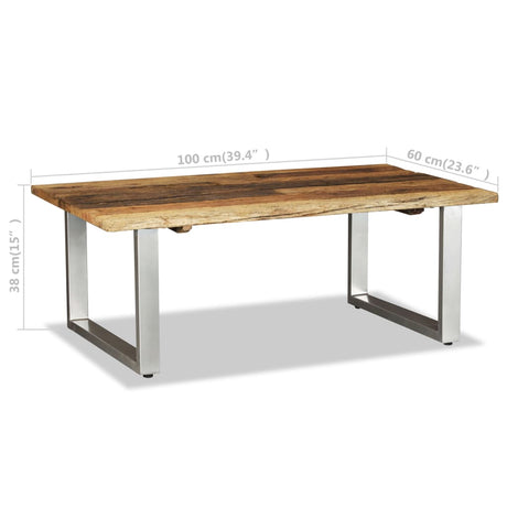 Coffee Table Solid Reclaimed Wood 100X60X38 Cm