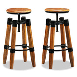 Bar Stools 2 Pcs Solid Mango Wood