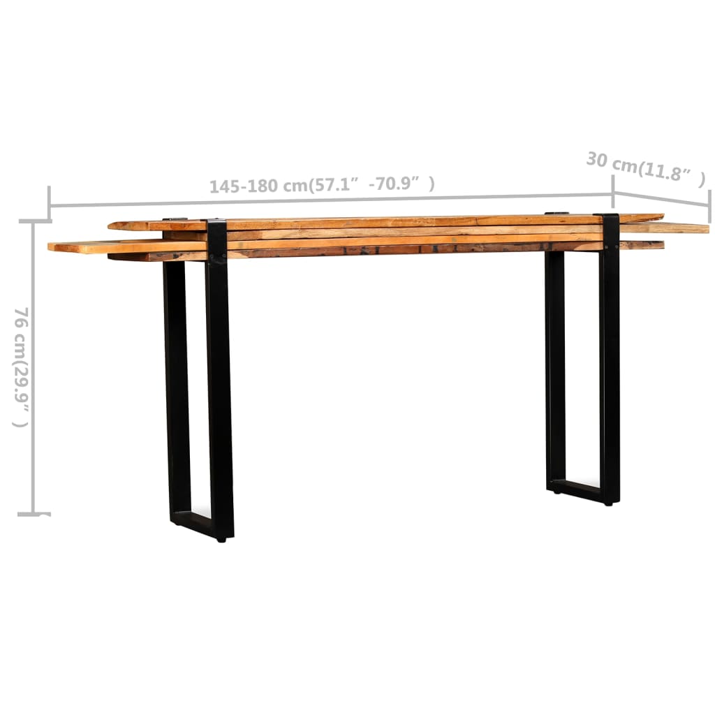Console Table Solid Reclaimed Wood Adjustable