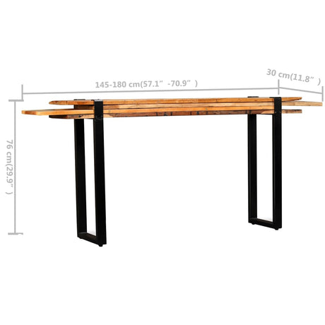Console Table Solid Reclaimed Wood Adjustable