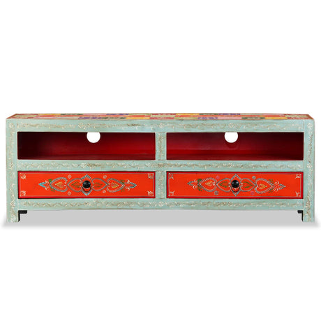 Tv Cabinet Solid Mango Wood Hand Painted