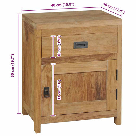 Bedside Cabinet Solid Teak 40X30X50 Cm