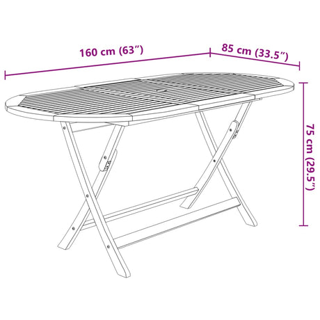 9 Piece Folding Outdoor Dining Set Solid Acacia Wood