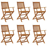 7 Piece Folding Outdoor Dining Set Solid Acacia Wood