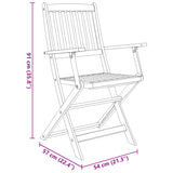 7 Piece Folding Outdoor Dining Set Solid Acacia Wood