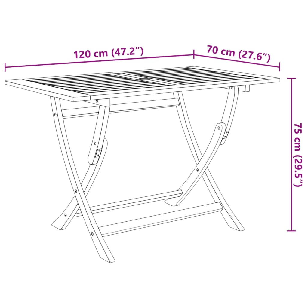 7 Piece Folding Outdoor Dining Set Solid Acacia Wood
