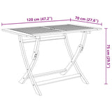 7 Piece Folding Outdoor Dining Set Solid Acacia Wood