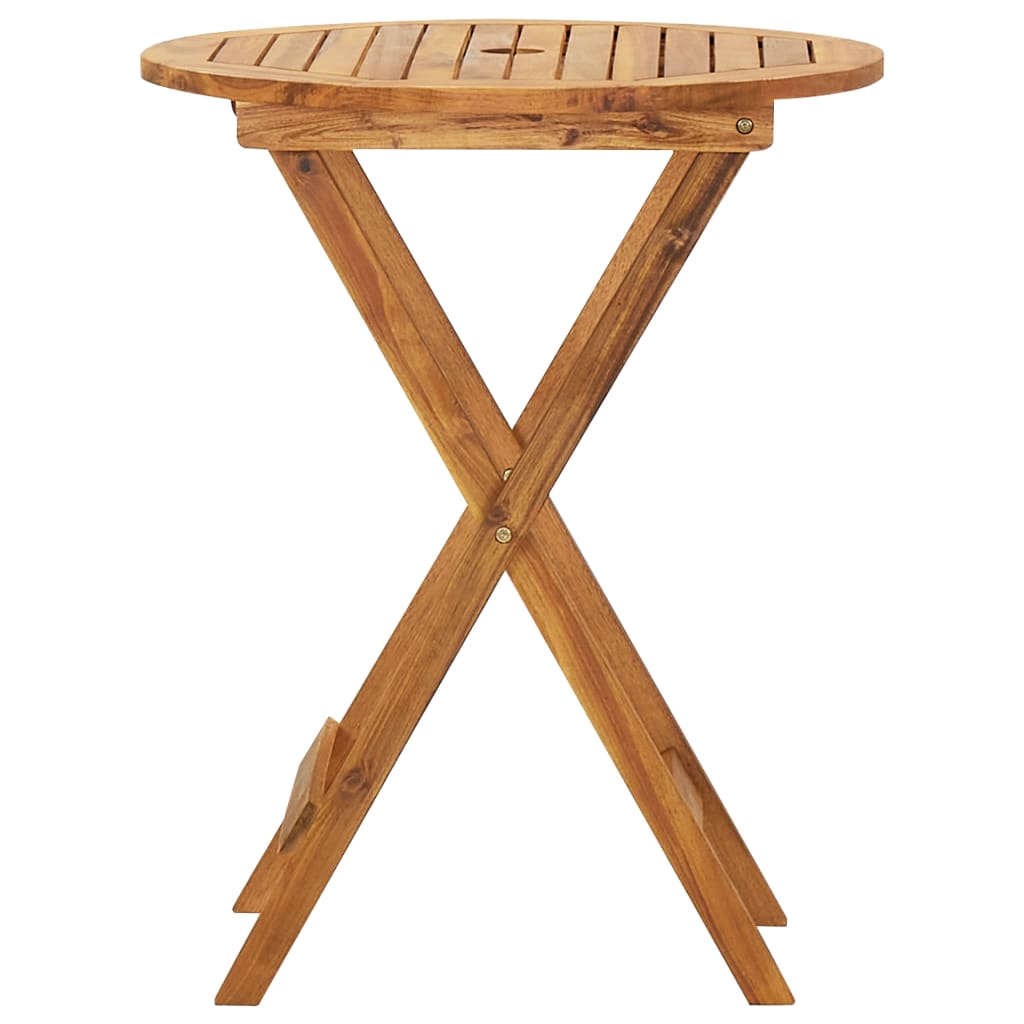 3 Piece Folding Bistro Set Solid Acacia Wood 60 Cm