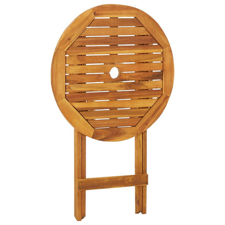 3 Piece Folding Bistro Set Solid Acacia Wood 60 Cm