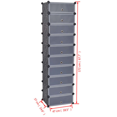 Interlocking Shoe Organiser With 10 Compartments