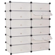Interlocking Shoe Organiser With 12 Compartments White