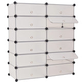 Interlocking Shoe Organiser With 12 Compartments White